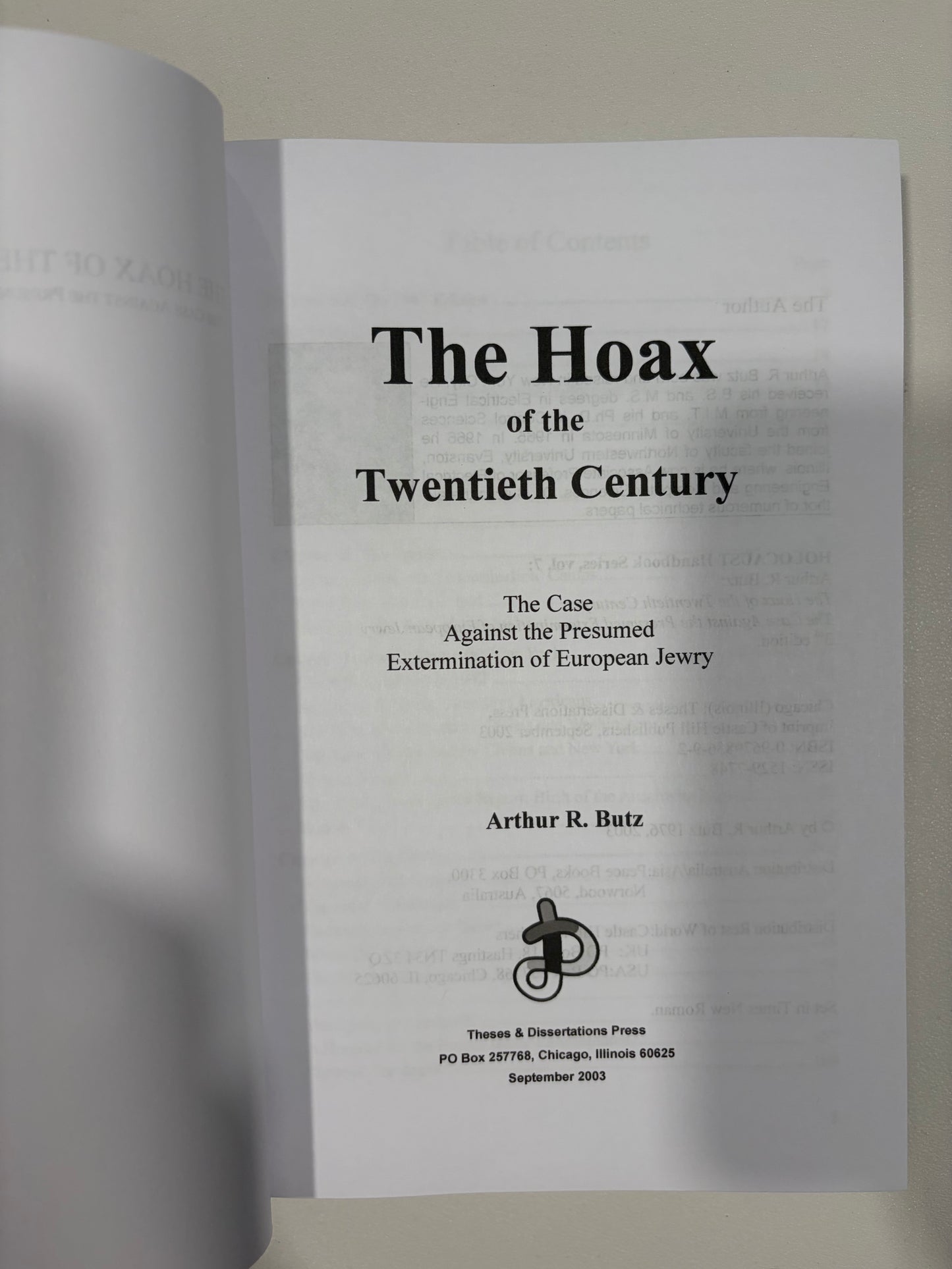 Hoax of the Twentieth Century: The Case Against the Presumed Extermination of European Jewry by Arthur Butz PB