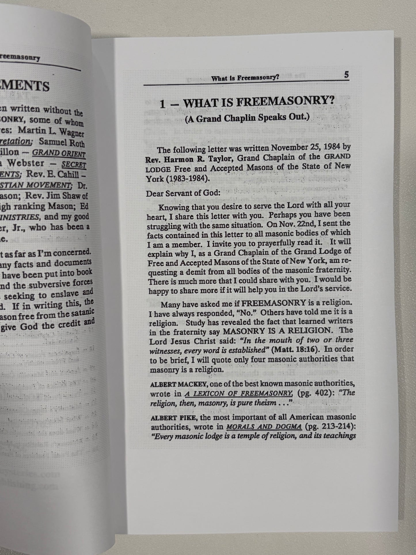 Hidden Power Behind Freemasonry by Gordon Mohr PB
