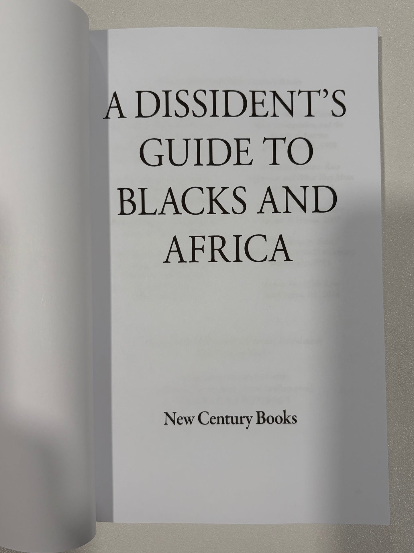 Dissident's Guide to Blacks and Africa by Jared Taylor PB