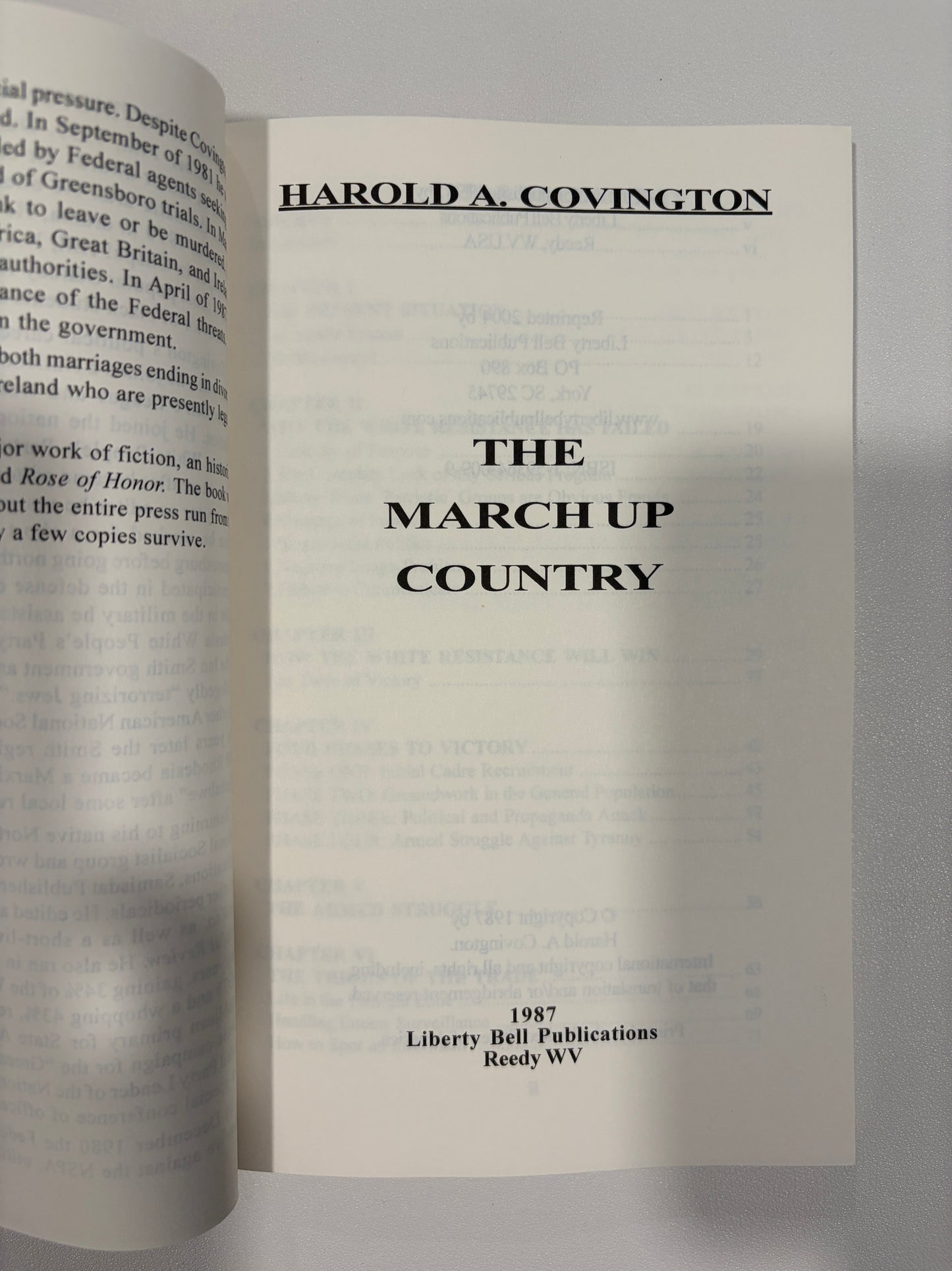 March Up Country by Harold Covington PB