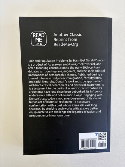 Race and Population Problems by Hannibal Duncan PB