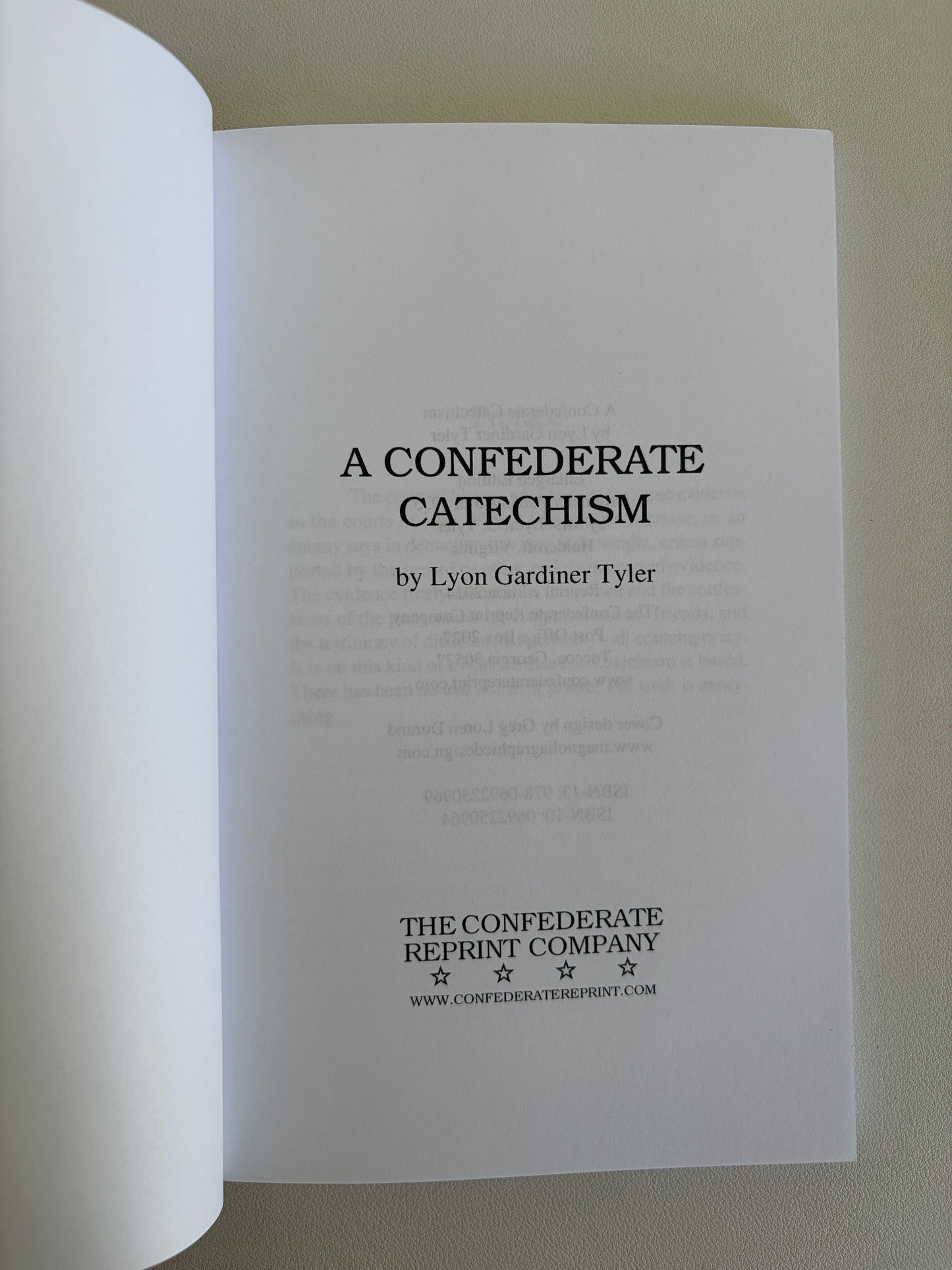 Confederate Catechism by Lyon Tyler PB