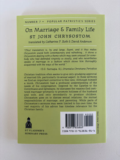 On Marriage and Family Life by John Chrysostom PB