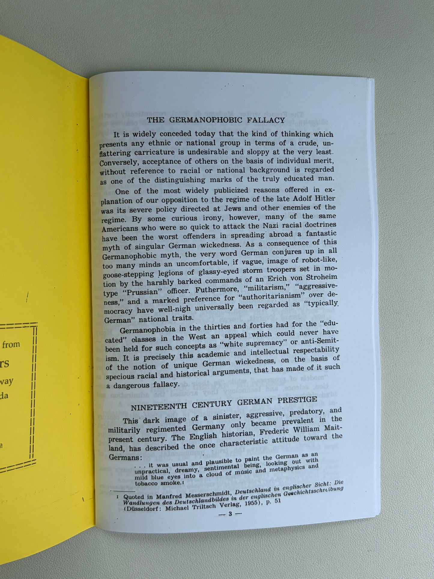 Development of Germanophobia by Michael Connors SB