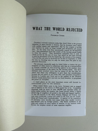 What the World Rejected: Hitler's Peace Offers by Friedrich Stieve SB