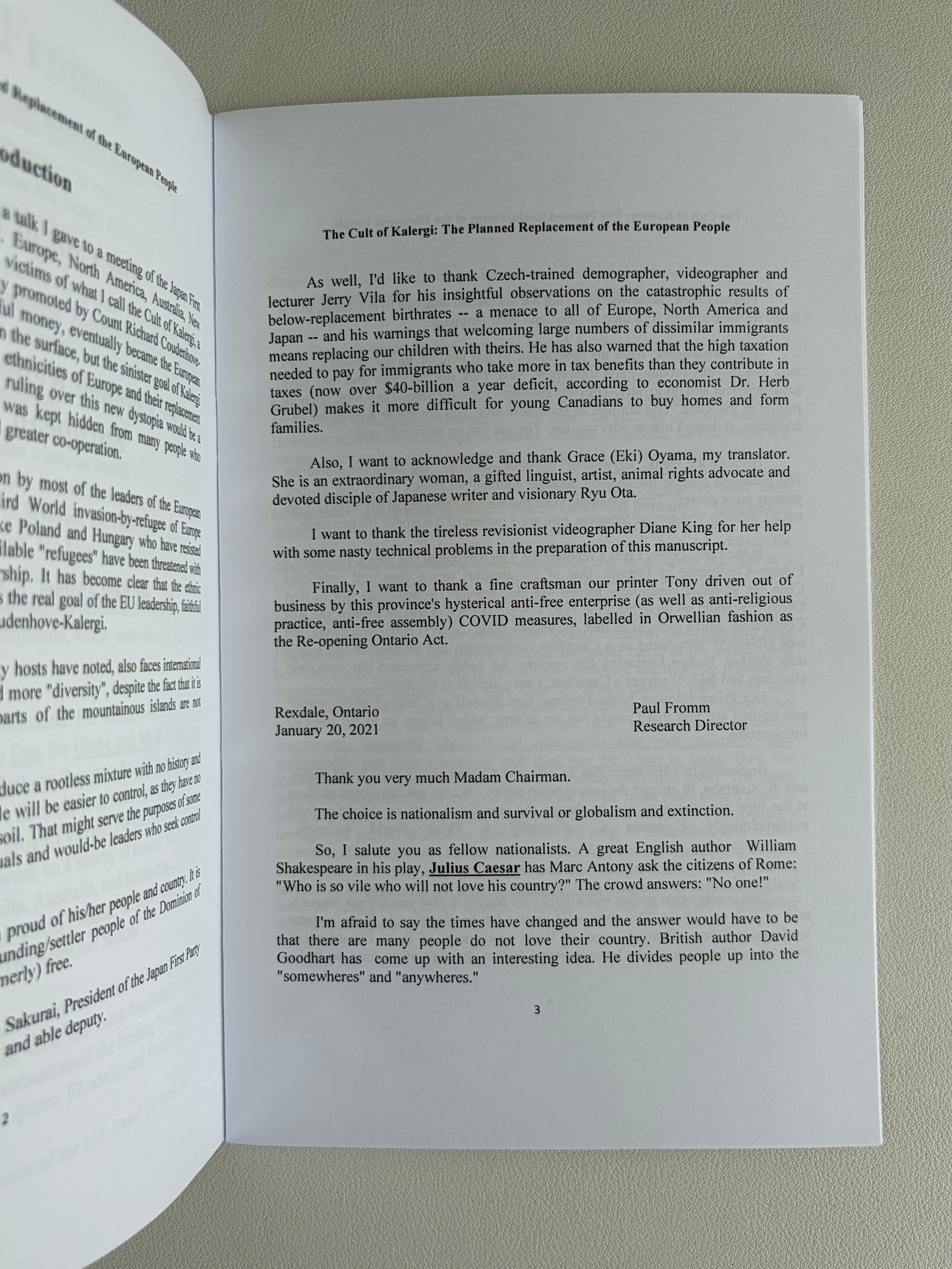 Cult of Kalergi: The Planned Replacement of the European People by Paul Fromm SB