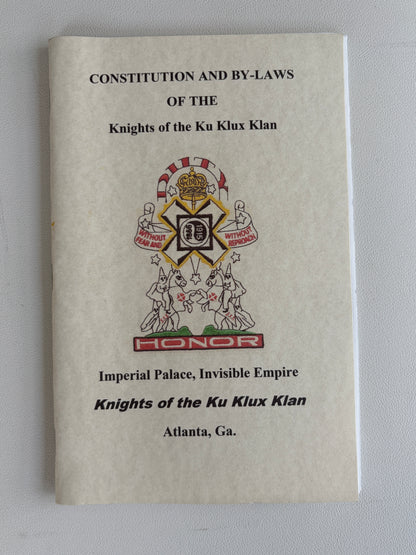 Constitution and Bylaws of the Knights of the Ku Klux Klan by William Bader SB