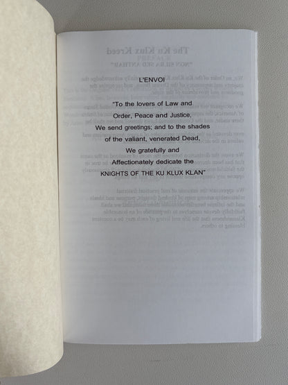 Constitution and Bylaws of the Knights of the Ku Klux Klan by William Bader SB