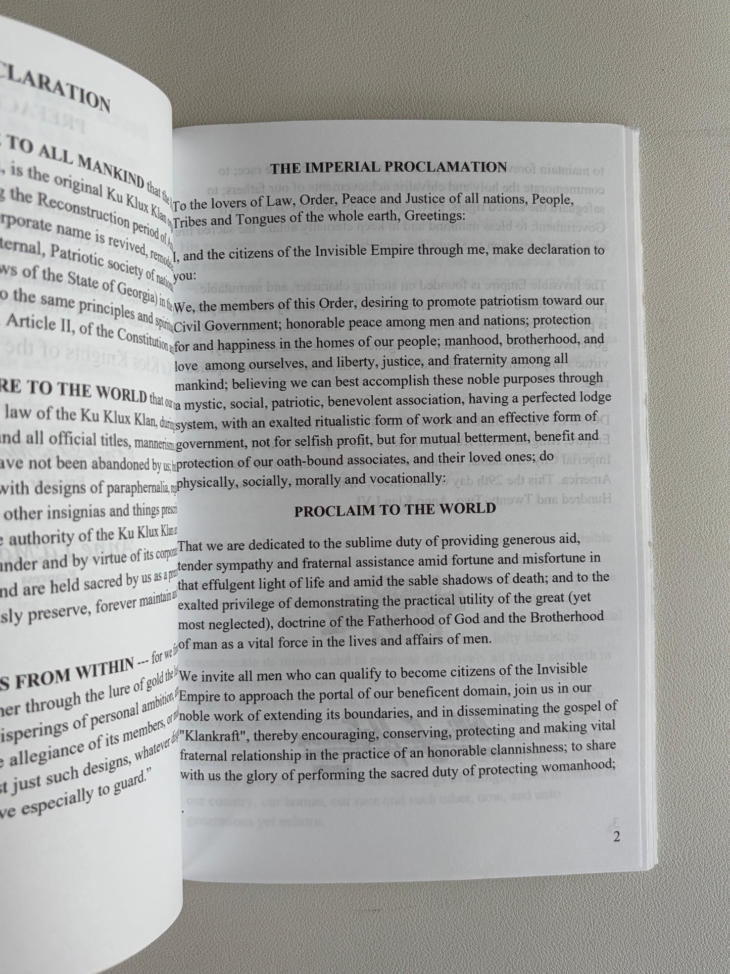 Constitution and Bylaws of the Knights of the Ku Klux Klan by William Bader SB