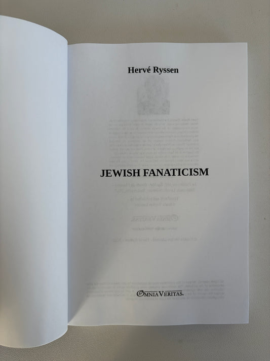 Jewish Fanaticism by Herve Ryssen PB