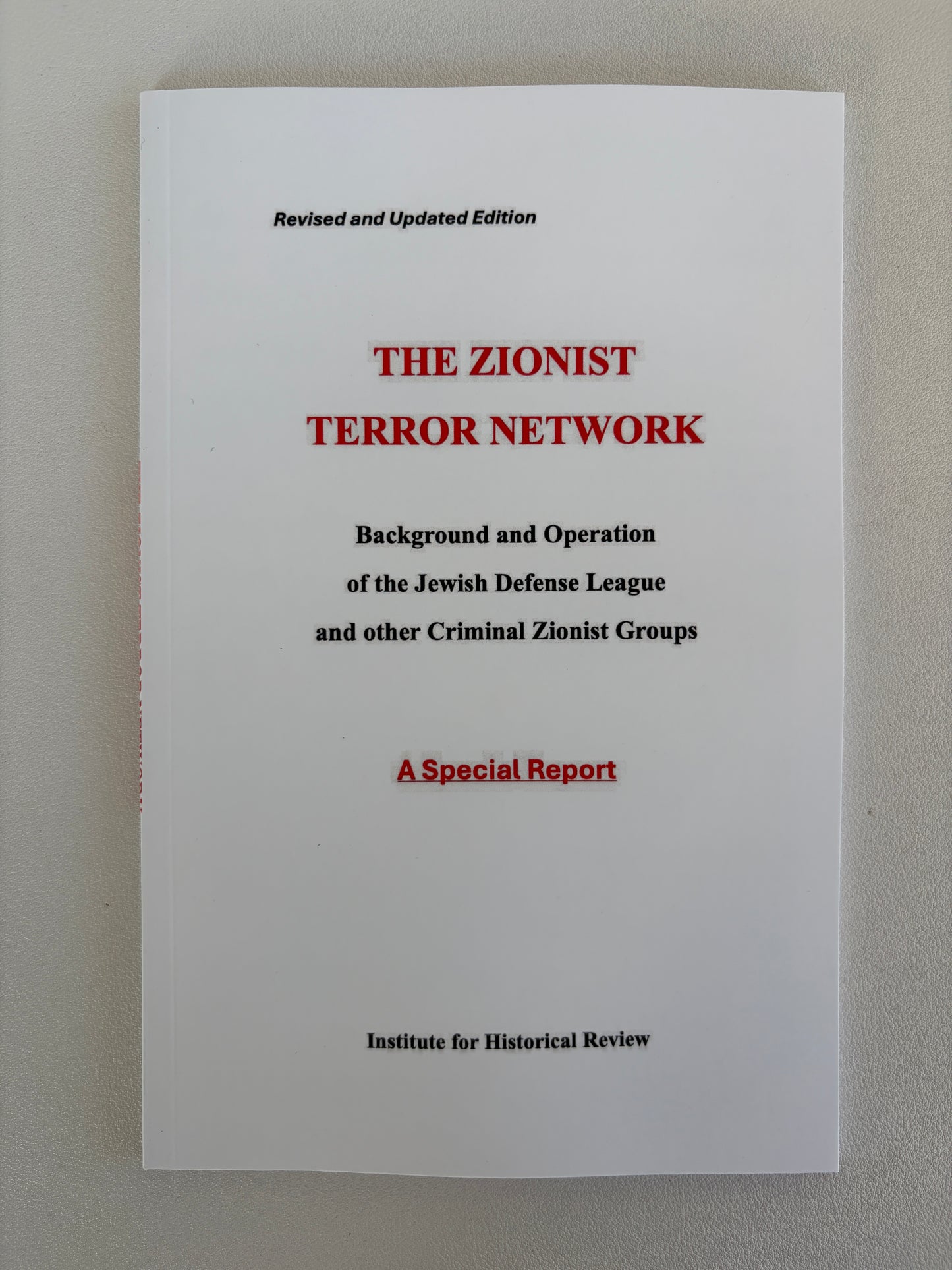 Zionist Terror Network: The Jewish Defense League by Mark Weber PB