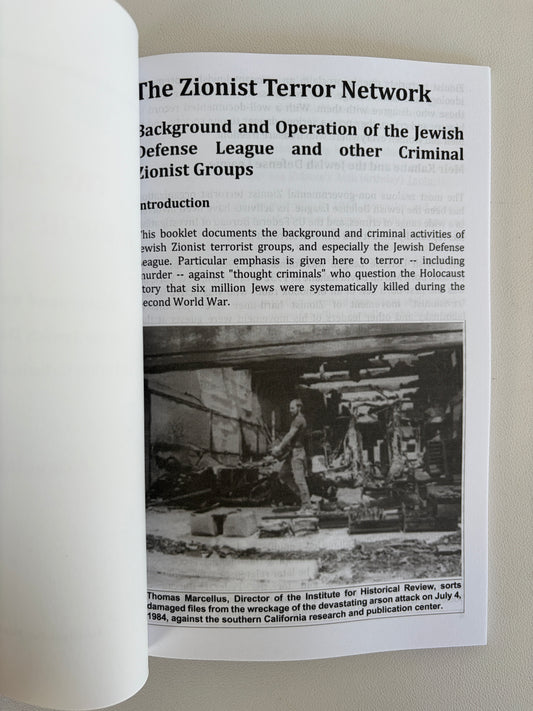 'Zionist Terror Network: Background and Operation of the Jewish Defense League and Other Criminal Zionist Groups by Mark Weber PB