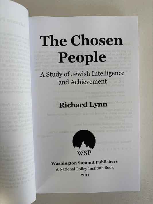 Chosen People: Study of Jewish Intelligence and Achievement by Richard Lynn PB