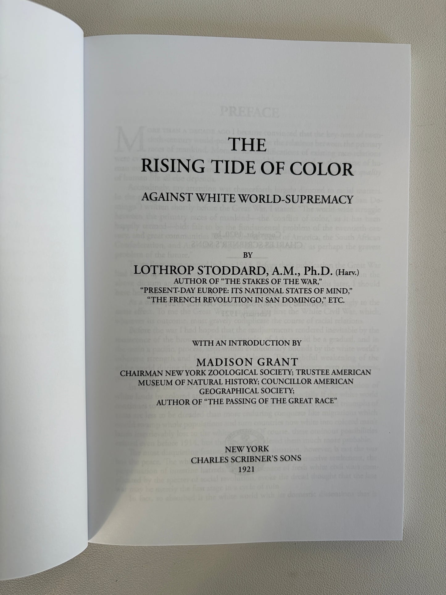 Rising Tide of Color: Threat Against World Supremacy by Lothrop Stoddard PB