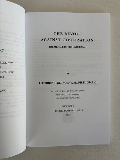 Revolt Against Civilization: The Menace of the Underman by Lothrop Stoddard PB