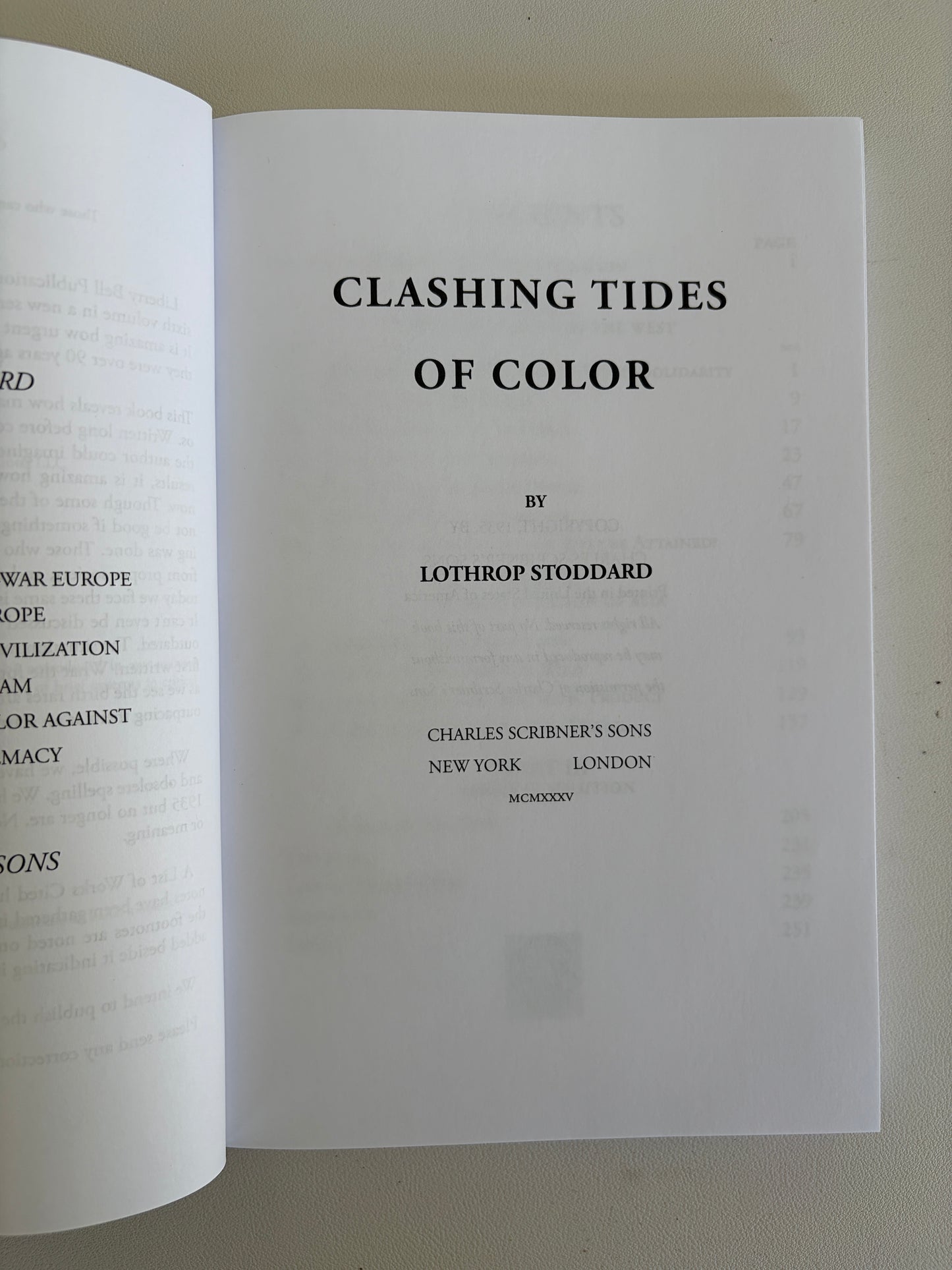 Clashing Tides of Color by Lothrop Stoddard PB
