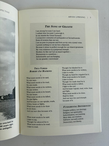 Aryan Uprising: Poetry and Songs from a White Perspective by Marc Roland PB