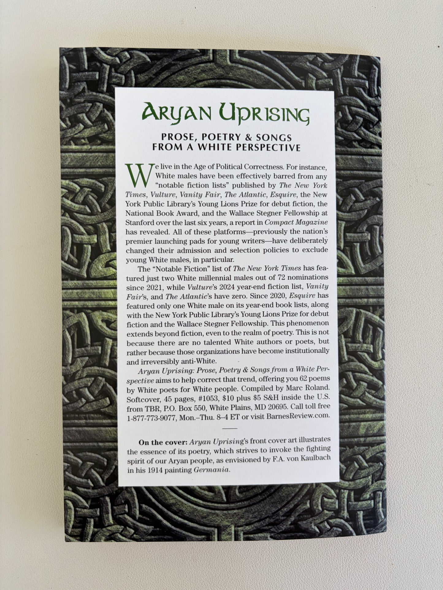 Aryan Uprising: Poetry and Songs from a White Perspective by Marc Roland PB