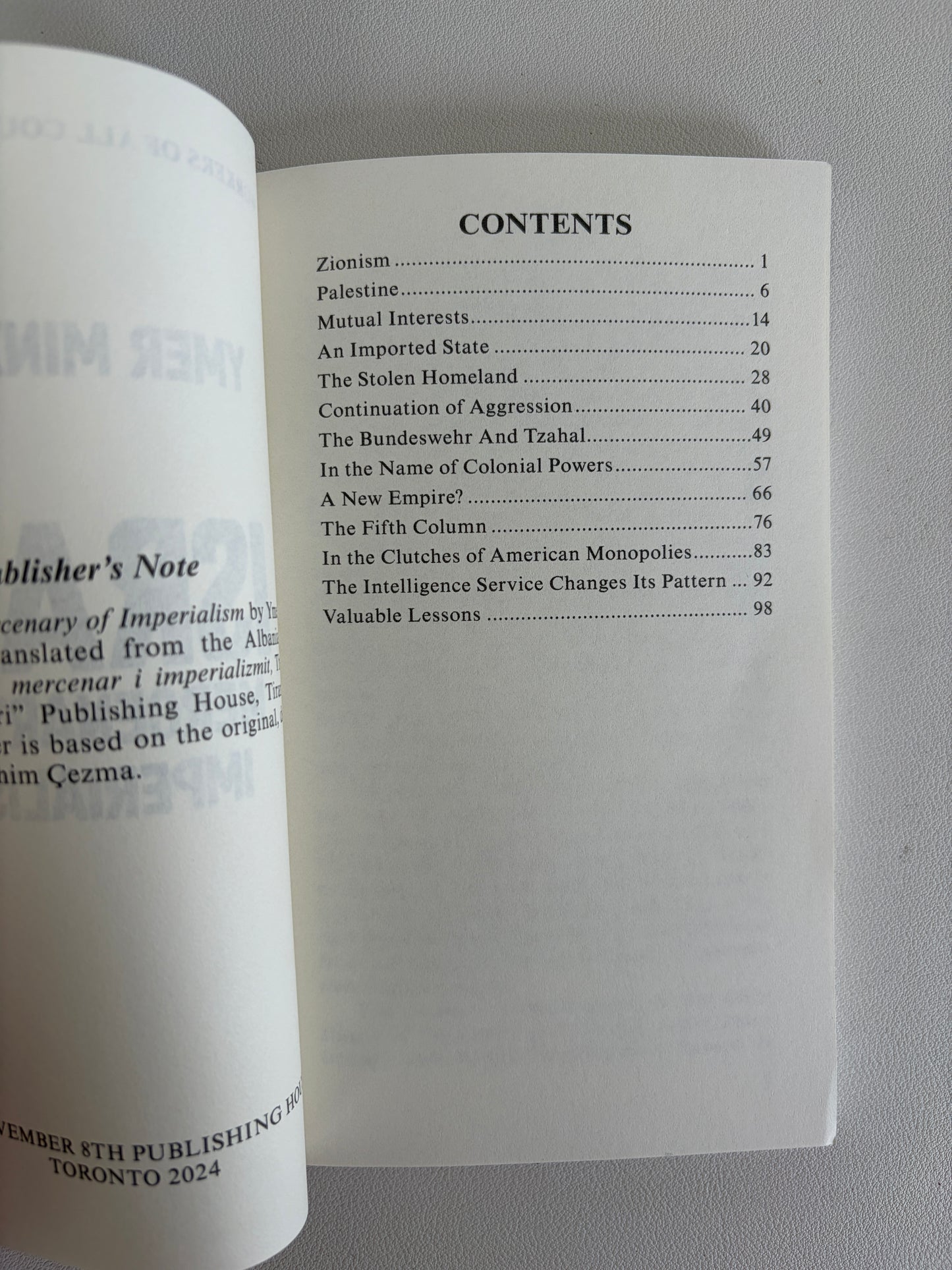 Israel: Mercenary of Imperialism by Ymer Minxhozi PB