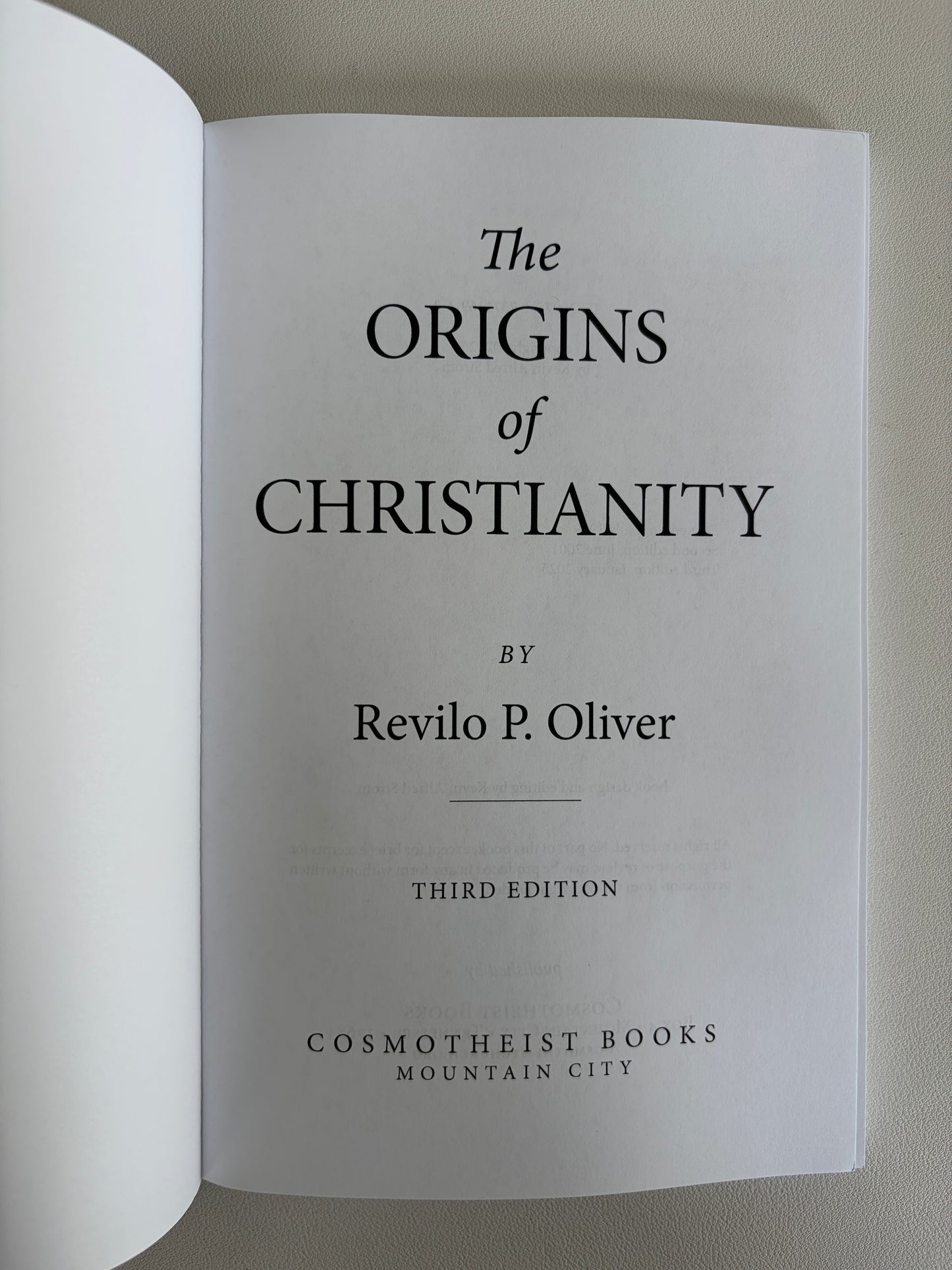 Origins of Christianity by Revilo Oliver PB