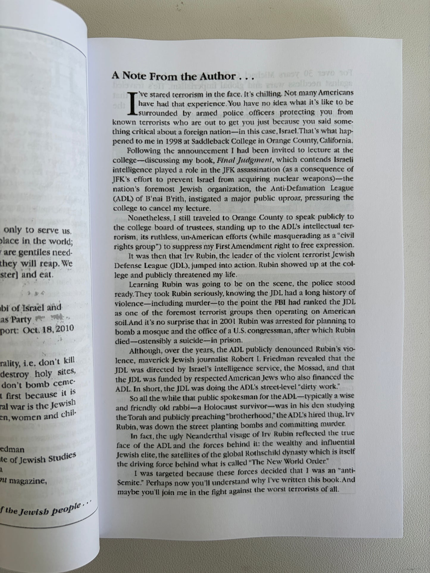 Confessions of an Anti-Semite by Michael Piper PB