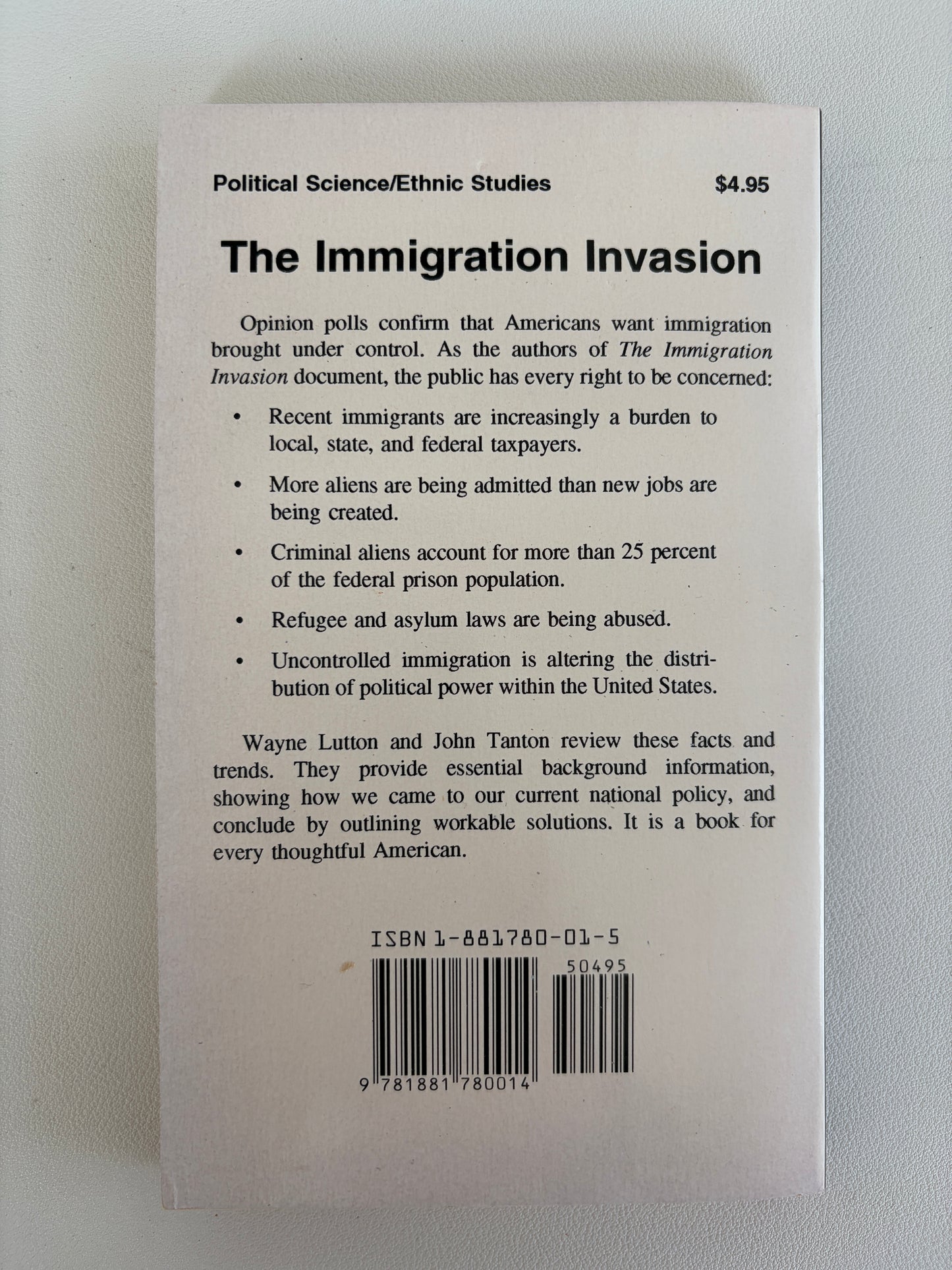 Immigration Invasion by Wayne Lutton PB