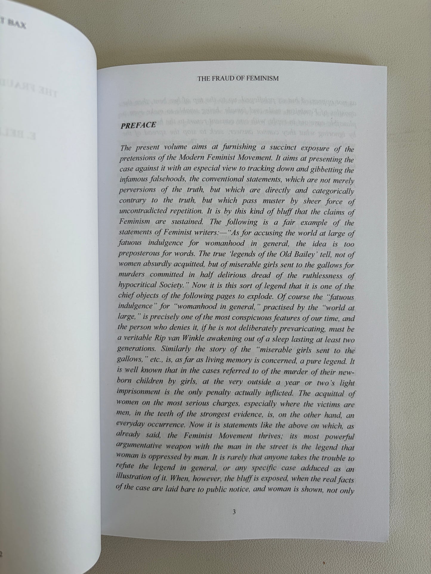 Fraud of Feminism by Belfort Bax PB