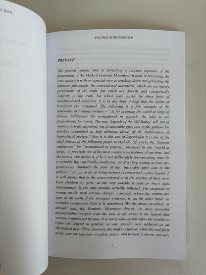 Fraud of Feminism by Belfort Bax PB