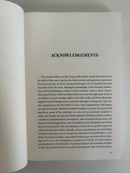 Camp of the Saints by Jean Raspail PB