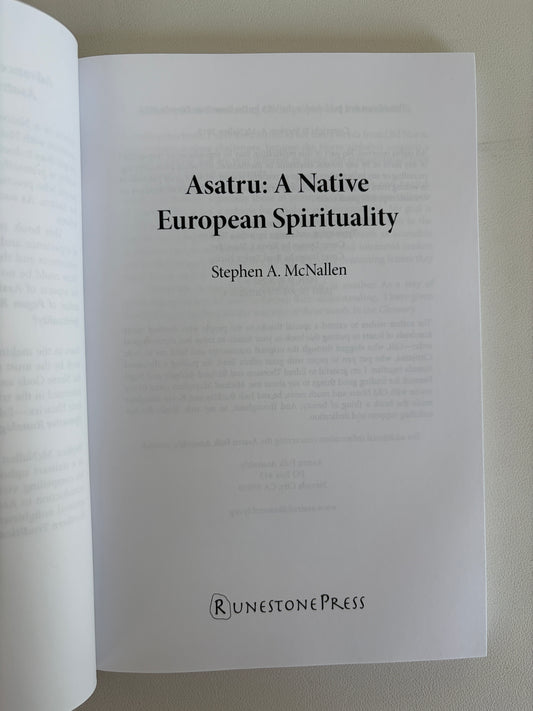Asatru: A Native European Spirituality by Stephen McNallen PB