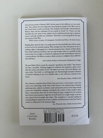 Essential Writings on Race by Samuel Francis PB
