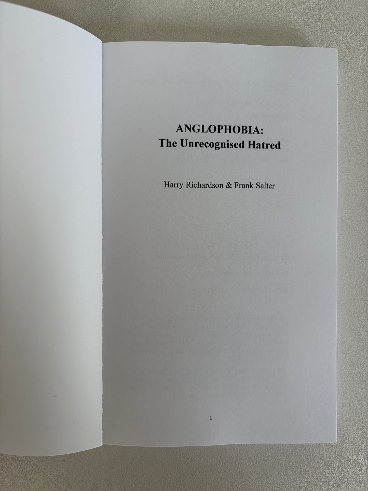 Anglophobia: The Unrecognized Hatred by Harry Richardson PB