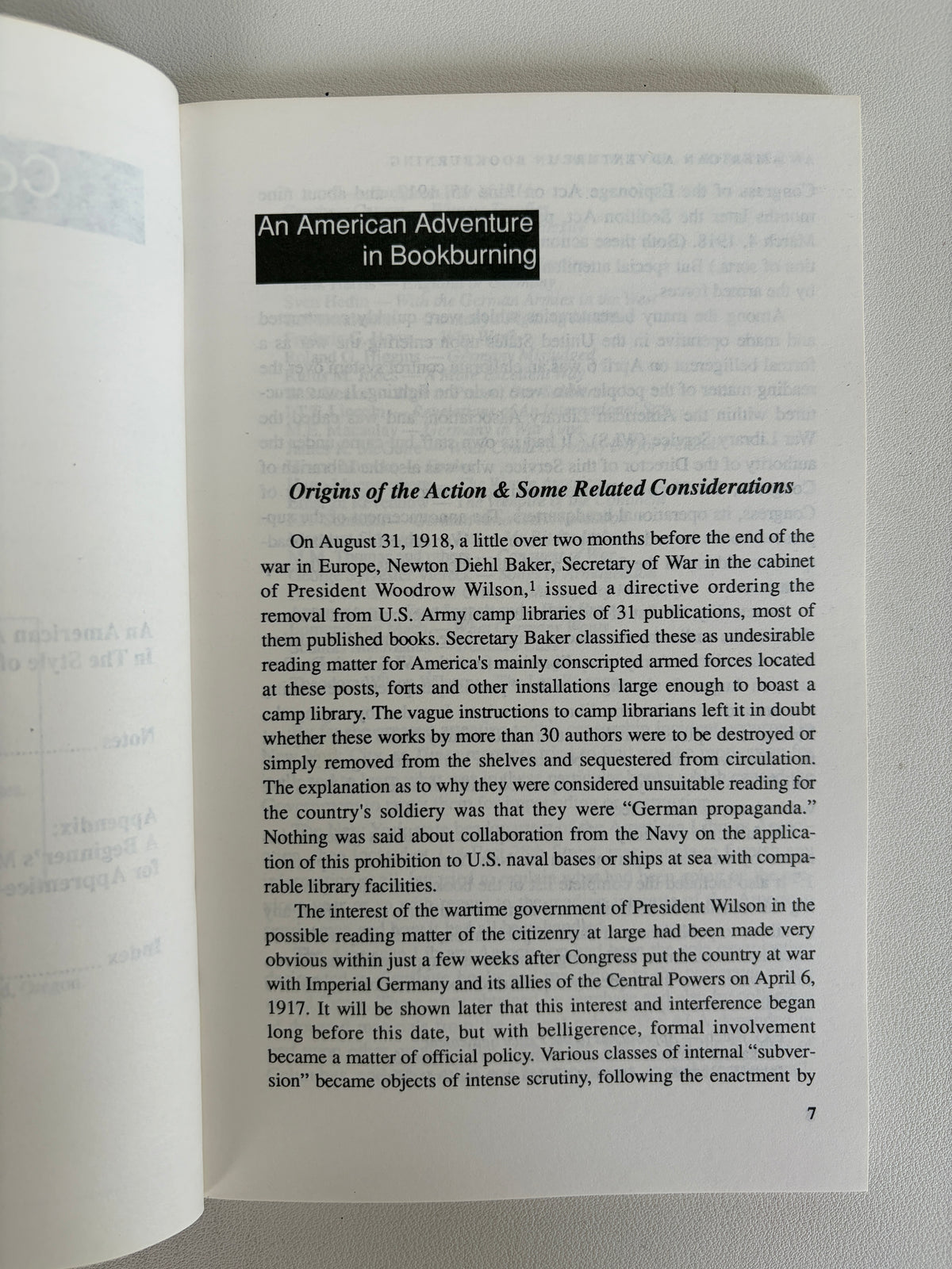American Adventure in Bookburning: In the Style of 1918 by James Martin PB
