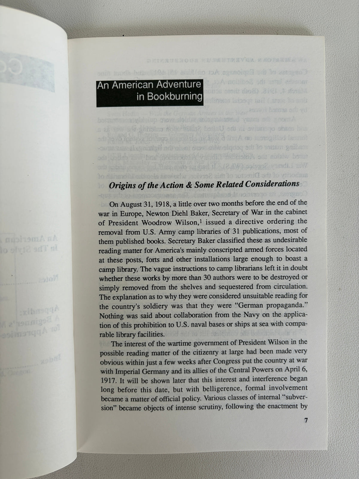 American Adventure in Bookburning: In the Style of 1918 by James Martin PB
