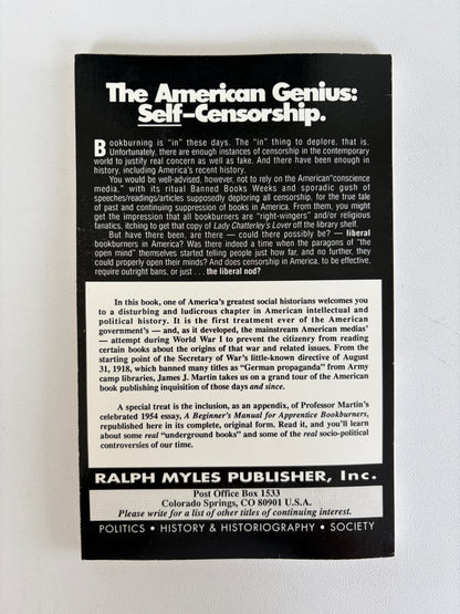 American Adventure in Bookburning: In the Style of 1918 by James Martin PB