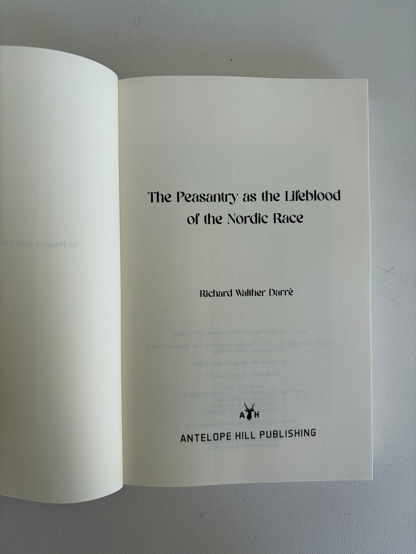 Peasantry as the Lifeblood of the Nordic Race by Richard Darre PB