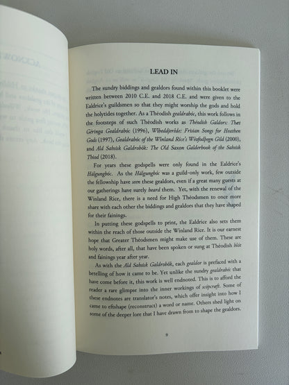 Eald Englisc Gealdraboc: Old English Gealdors by Thorbeorht Ealdorblotere PB