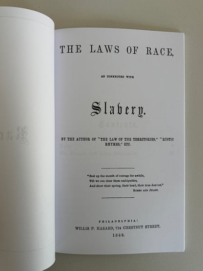 Laws of Race: As Connected with Slavery by Sidney Fisher PB
