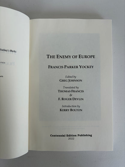Enemy of Europe by Francis Yockey PB