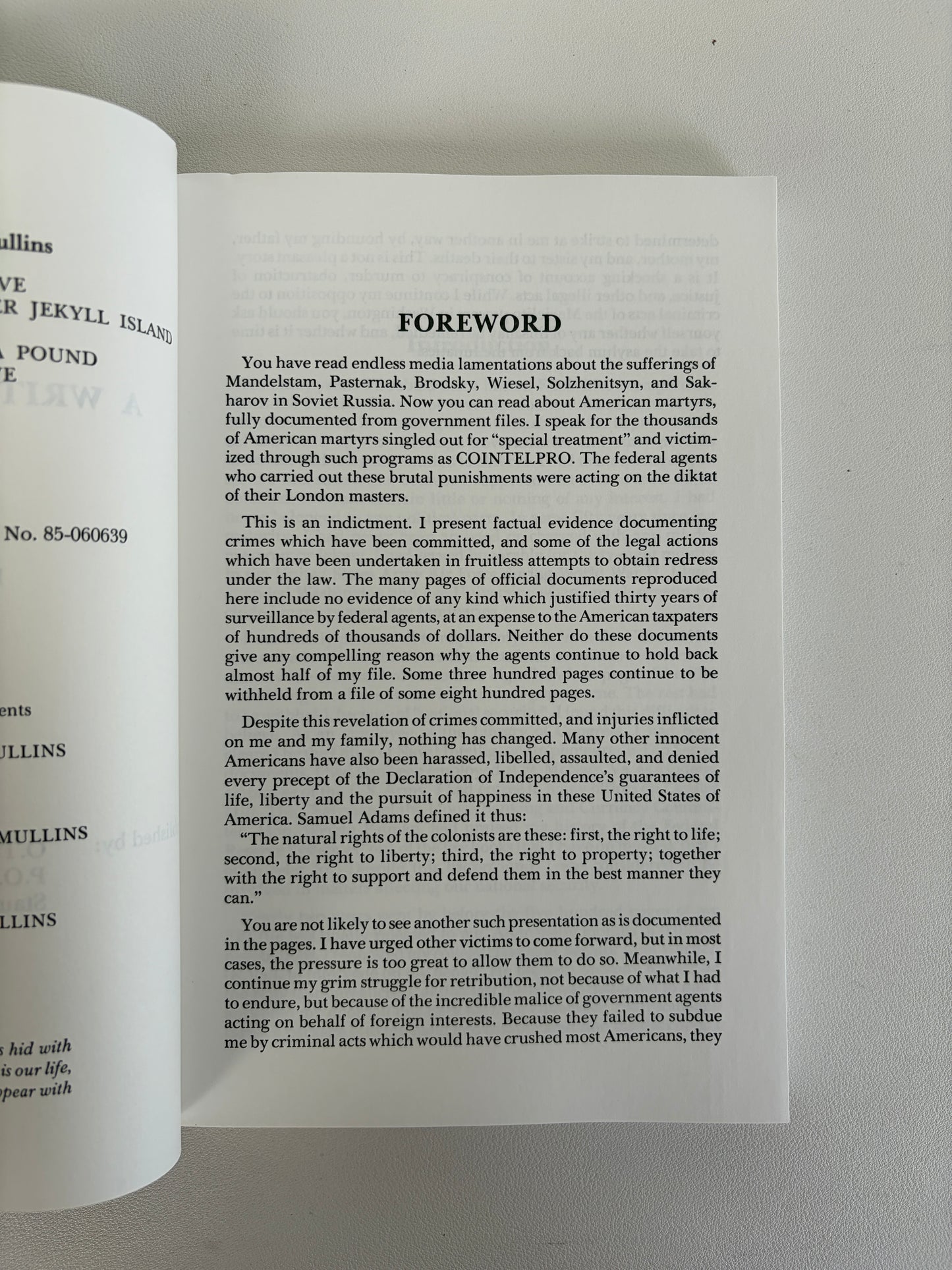 Writ for Martyrs by Eustace Mullins PB