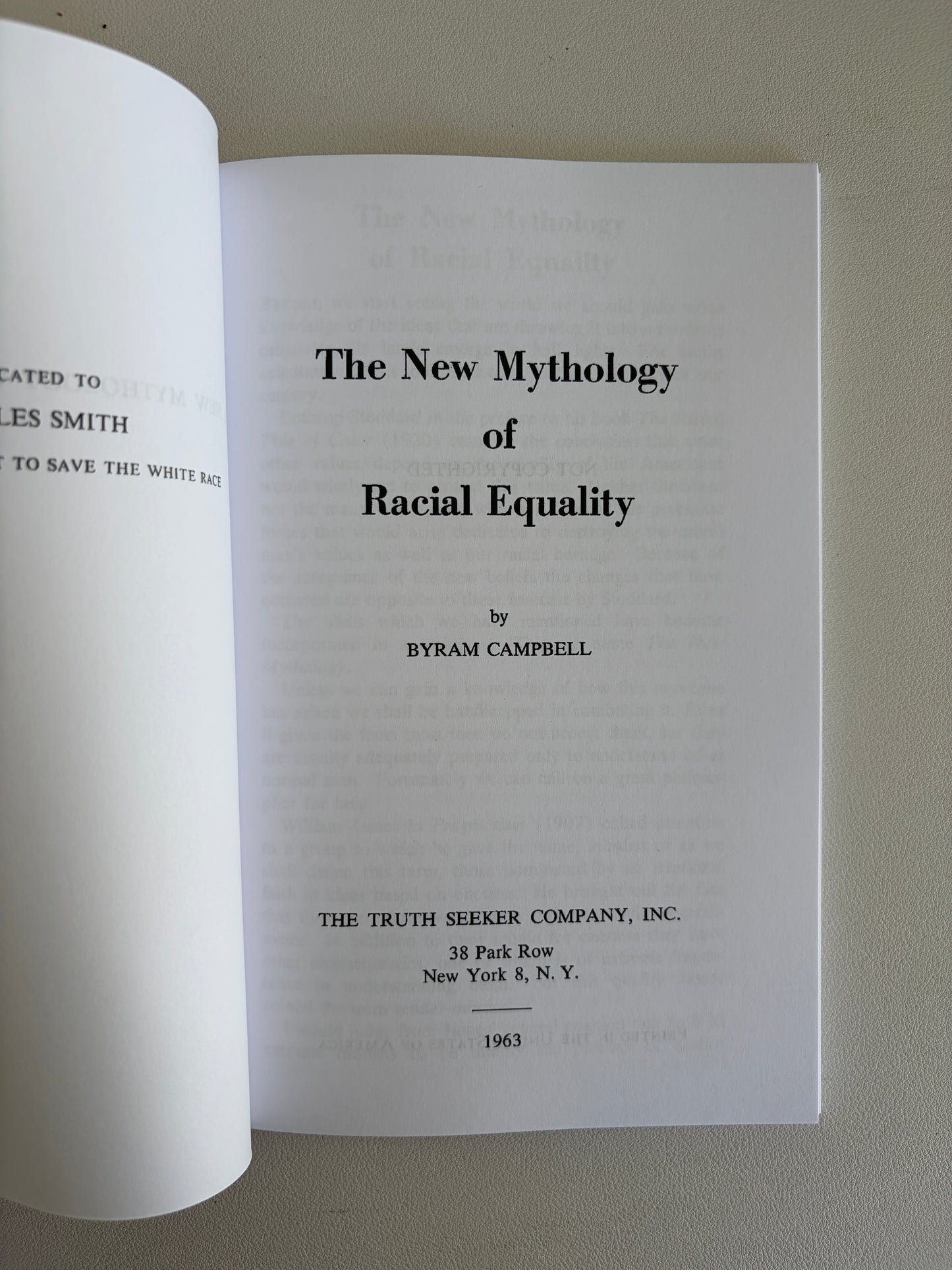 New Mythology of Racial Equality by Byram Campbell PB