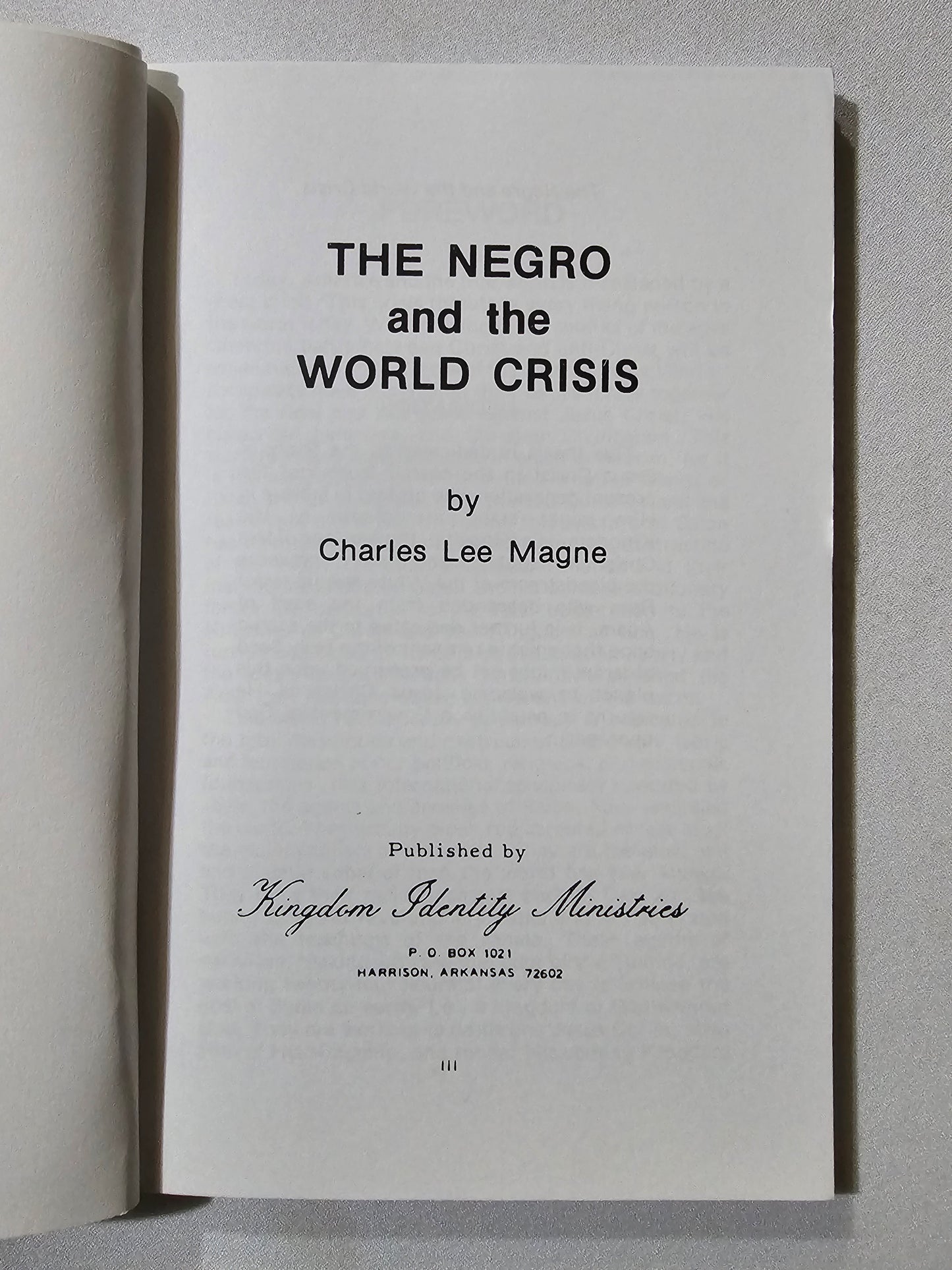 Negro and the World Crisis by Charles Magne