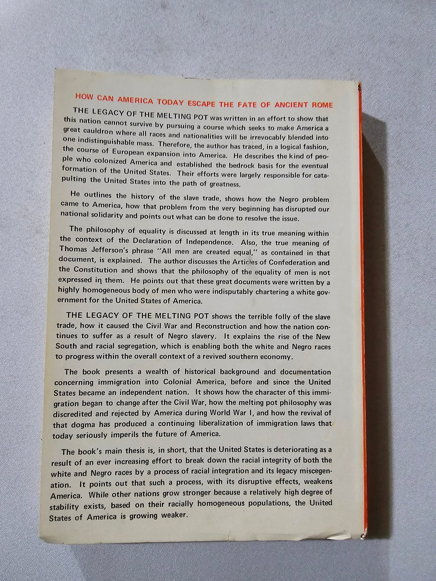Legacy of the Melting Pot: A Sociological-Historical Study by Drew Smith