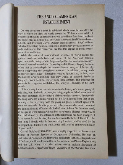Anglo-American Establishment by Carroll Quigley PB