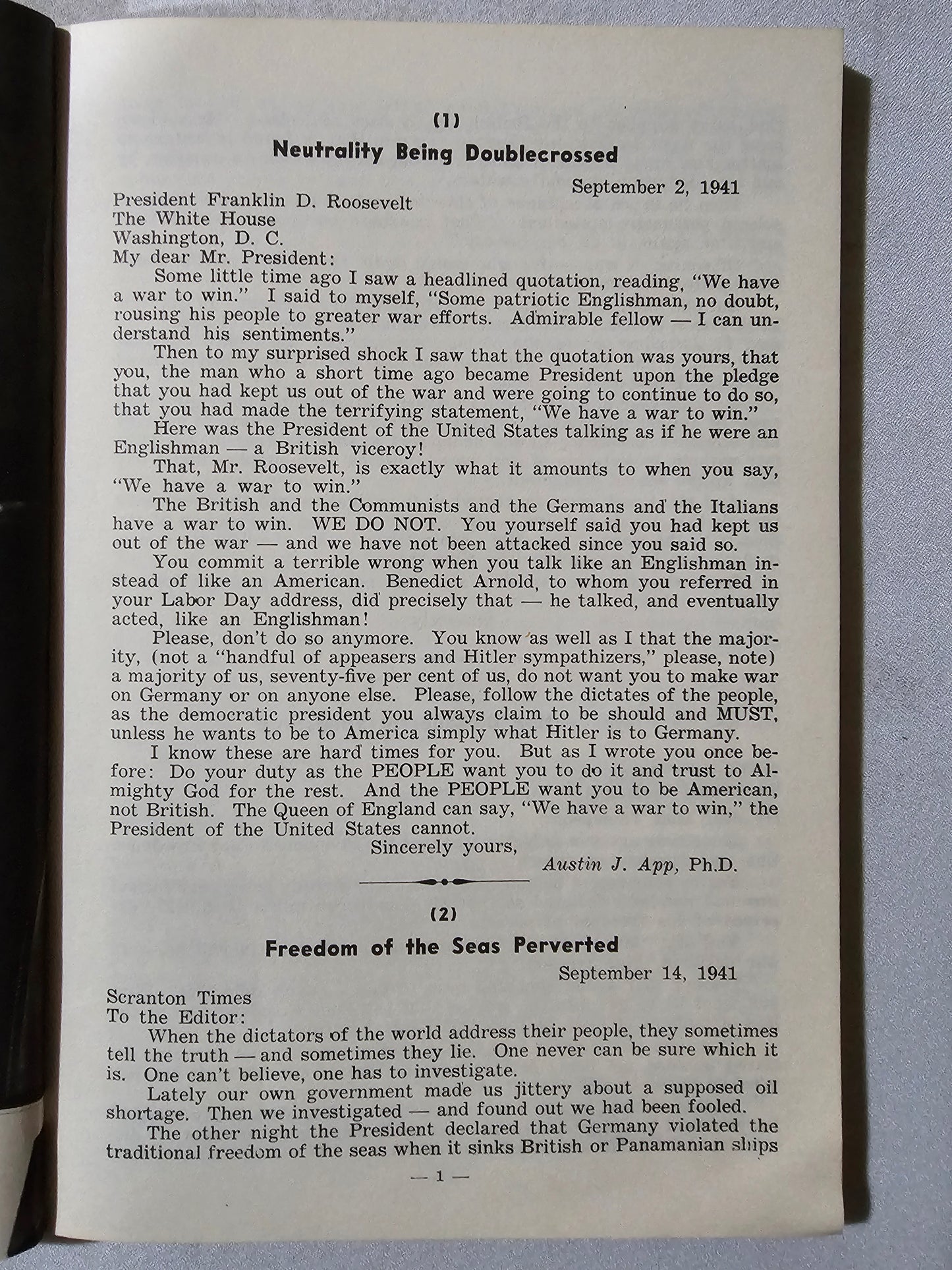 Morgenthau Era Letters by Austin App