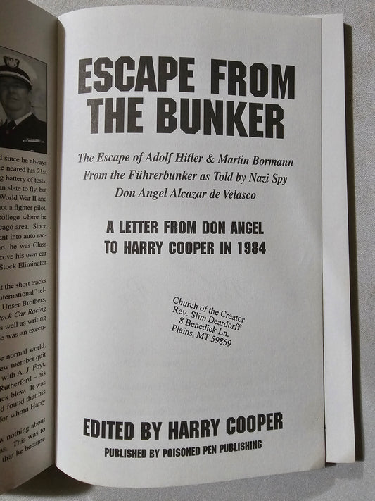Escape from the Bunker: The Escape of Adolf Hitler and Martin Bormann from the Fuhrerbunker by Harry Cooper