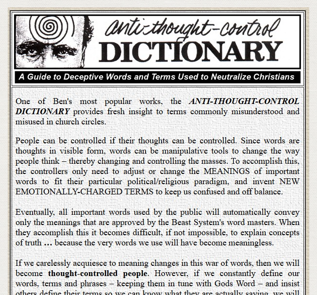 Anti-Thought-Control Dictionary by Ben Williams