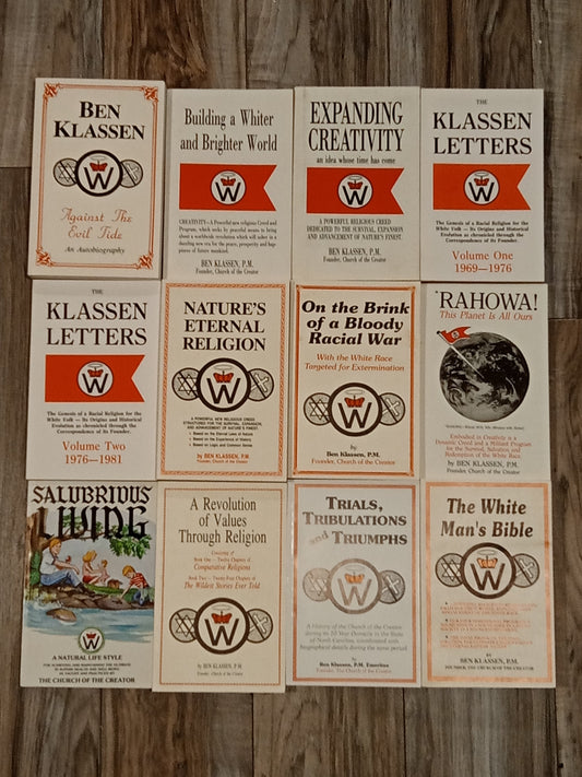 Creativity (The White Man's) Collection, Complete 12-Volume Set (All Originals) by Ben Klassen