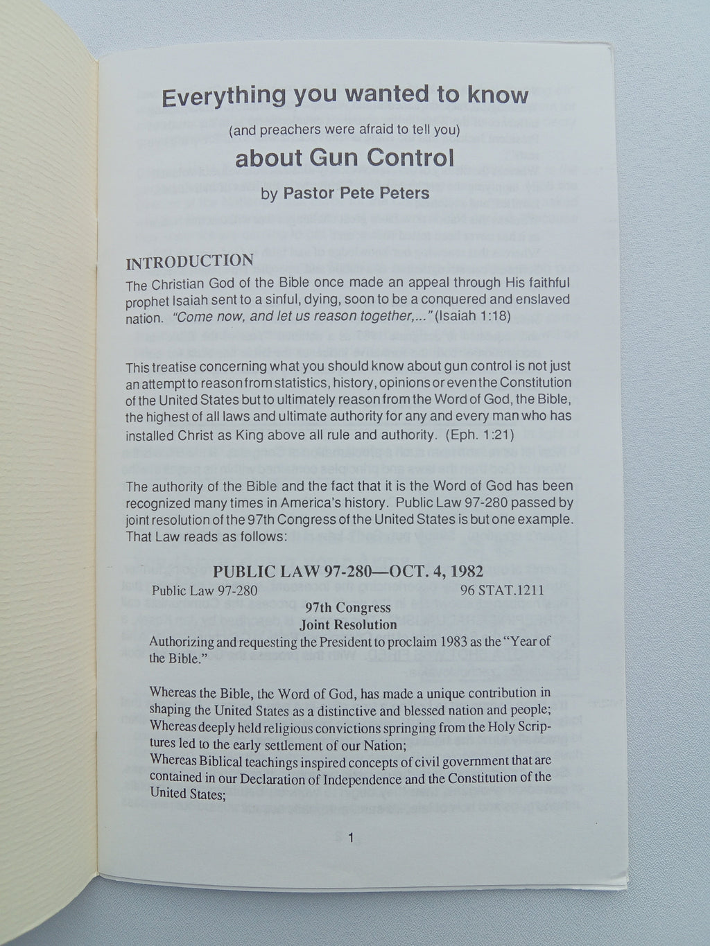 Everything You Wanted to Know About Gun Control by Pete Peters SB