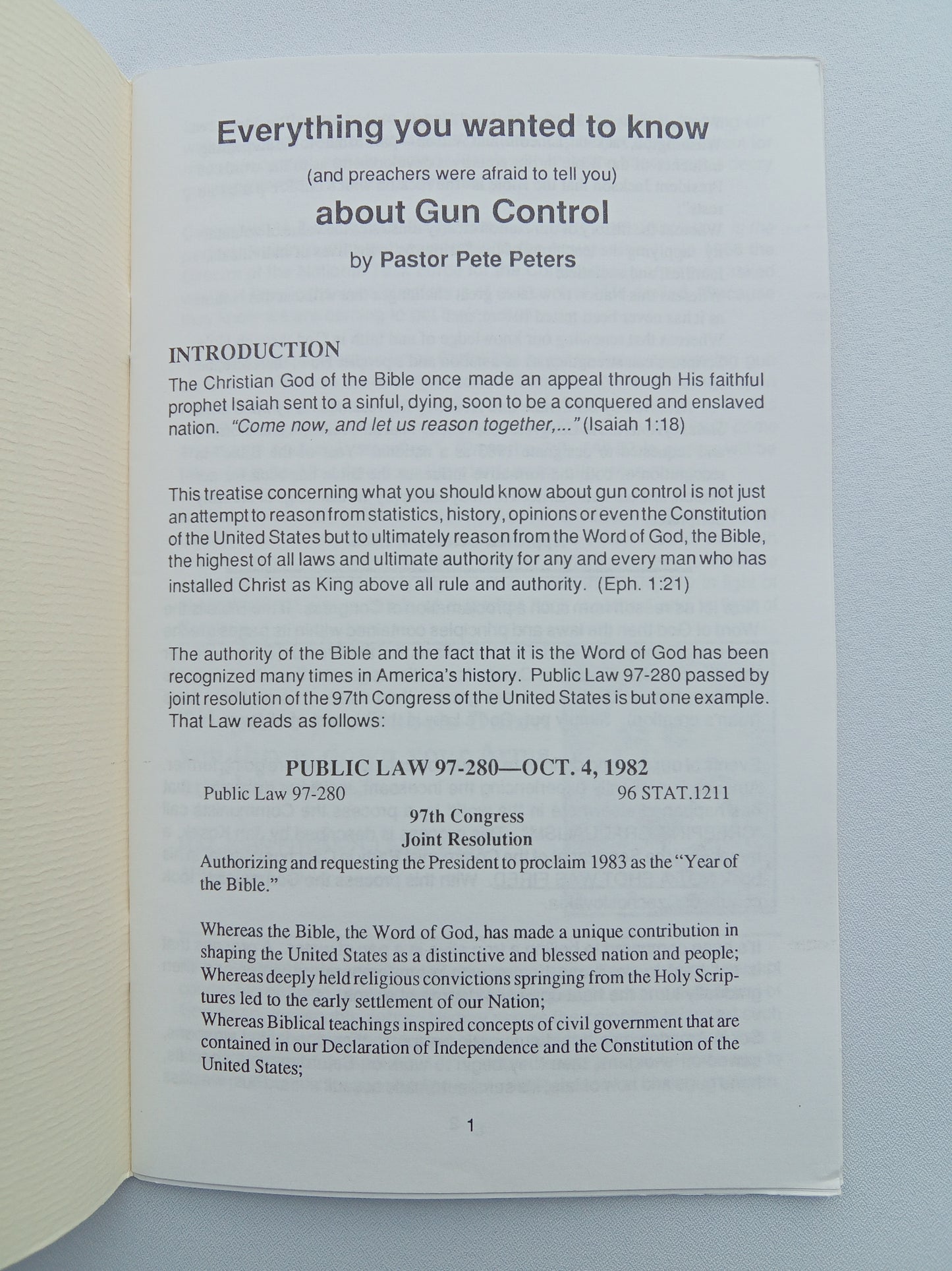 Everything You Wanted to Know About Gun Control by Pete Peters SB